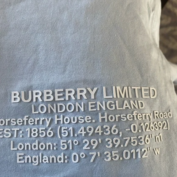 Burberry Jemma coordinates tee Shirt Size XS Pale Blue - Picture 6 of 7